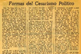 Formas del cesarismo político  [artículo] Raúl Silva Castro.