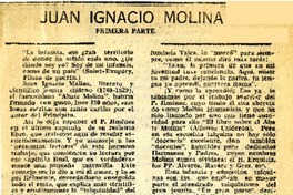 Juan Ignacio Molina  [artículo] Raimundo Barros B.