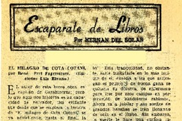 El milagro de Cota Cotani  [artículo] Hernán del Solar.