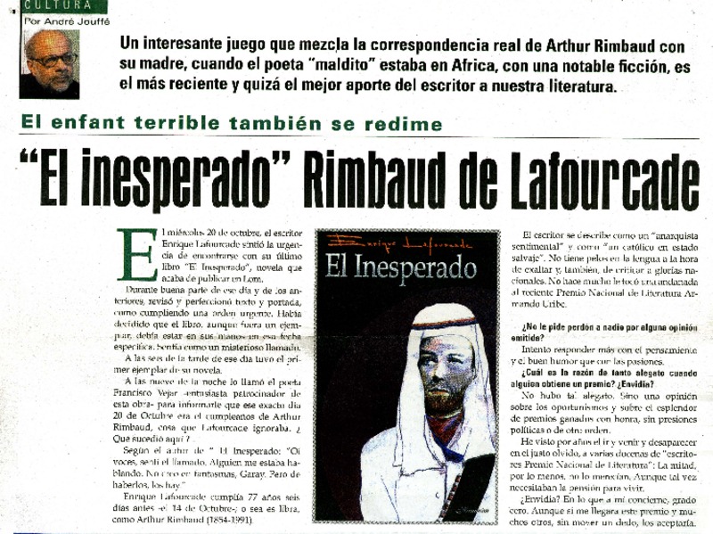 "El inesperado" Rimbaud de Lafourcade (entrevistas) [artículo] André Jouffé