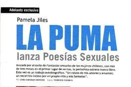 La Puma lanza poesías sexuales (entrevistas) [artículo] Lenka Carvallo Giadrosic