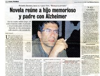 Novela reúne a hijo memorioso y padre con Alzheimer (entrevista)  [artículo]Jazmín Lolas E.
