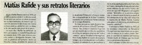 Matías Rafide y sus retratos literarios  [artículo]Luis Merino Reyes.