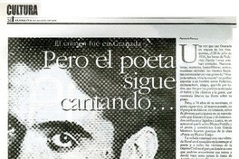 Pero el poeta sigue cantando--  [artículo] Fernando Barraza.