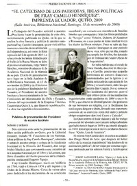 El catecismo de los patriotas, ideas políticas de Fray Camilo Henríquez  [artículo] Sergio Martínez Baeza.