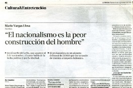 "El nacionalismo es la peor construcción del hombre" (entrevista)  [artículo] Iker Seisdedos.