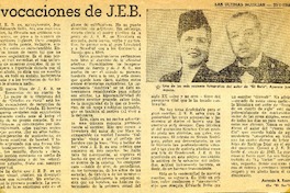 Evocaciones de J. E. B.  [artículo] Antonio R. Romera.