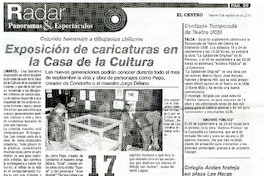 Exposiciòn de caricaturas en la Casa de la Cultura  [artículo] Cèsar Hormazàbal.