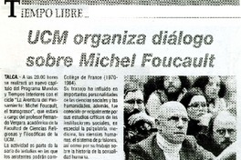UCM organiza diàlogo sobre Michel Foucault  [artículo]