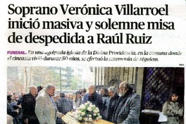 Soprano Verònica Villarroel iniciò masiva y solemne despedida a Raùl Ruiz  [artículo]