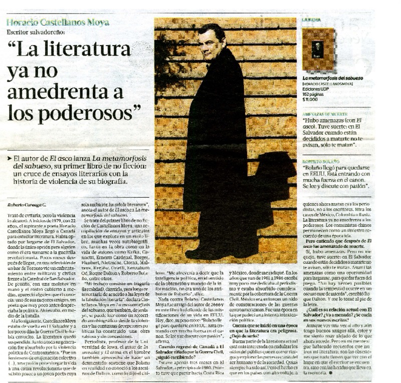 La literatura ya no amedrenta a los poderosos  [artículo] Roberto Careaga C.