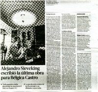 Alejandro Sieveking escribiò la ùltima obra para Bèlgica Castro  [artículo] Rodrigo Alvarado.