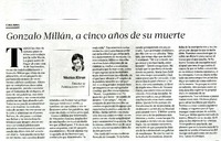 Gonzalo Millàn, a cinco años de su muerte  [artículo] Matìas Rivas.