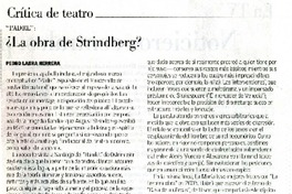 ¿La obra de Strindberg?  [artículo] Pedro Labra Herrera.