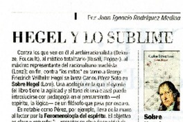Hegel y lo sublime  [artículo] Juan Ignacio Rodrìguez Medina.