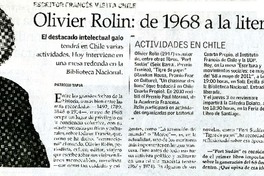 Oliver Rolin : de 1968 a la literatura  [artículo] Patricio Tapia.