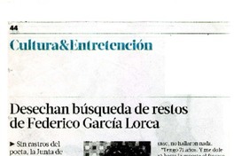 Desechan bùsqueda de restos de Federico Garcìa Lorca  [artículo]