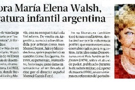 Muere la escritora Marìa Elena Walsh, ìcono de la literatura infantil argentina  [artículo]