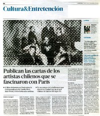 Publican las cartas de los artistas chilenos que se fascinaron con Parìs  [artículo] Roberto Careaga C.