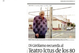 Di Giròlamo recuerda al teatro Ictus de los 80  [artículo] Armando Tapia.