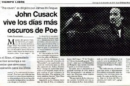 John Cusack vive los dìas màs oscuros de Poe  [artículo] Gabriel Bahamondes.
