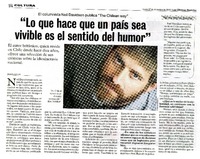 "Lo que hace que un paìs sea vivible es el sentido del humor" (entrevista)  [artículo] Jazmìn Lolas.