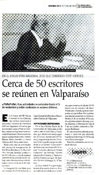 Cerca de 50 escritores se reùnen en Valparaìso  [artículo]