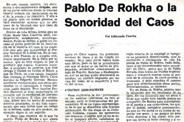Pablo de Rokha o la sonoridad del caos  [artículo] Edmundo Concha.