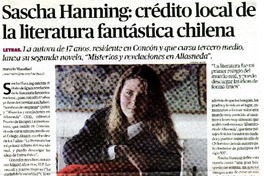 Sasha Hanning: crédito local de la literatura fantástica chilena  [artículo] Marcelo Macellari.