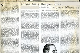 Jorge Luis Borges o la literatura para minorías  [artículo] Edmundo Concha.