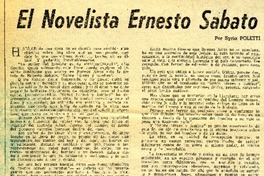 El novelista Ernesto Sábato  [artículo] Syria Poletti.