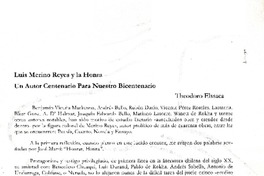 Luis Merino Reyes y la honra  [artículo] Theodoro Elssaca.