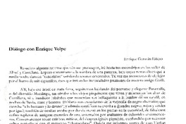Diálogo con Enrique Volpe  [artículo] Enrique Germán Liñero.