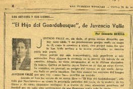 "El hijo del guardabosque", de Juvencio Valle  [artículo] E. C.