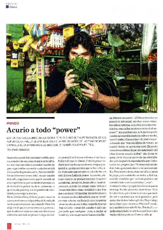 Acurio a todo "power"  [artículo] Paulo Ramírez.