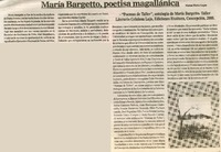 María Bargetto, poetisa magallánica  [artículo] Marino Muñoz Lagos.