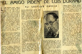 "El amigo Pidén" de Luis Durand  [artículo] Lautaro García.