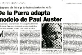 De la Parra adapta modelo de Paul Auster.  [artículo]