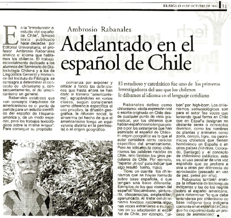 Adelantado en el español de Chile  [artículo]