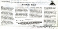 Literatura dificil  [artículo]Juan Guillermo Tejeda