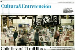 Chile llevará 21 mil libros y más de 100 escritores a Feria de Guadalajara  [artículo]Roberto Careaga C.