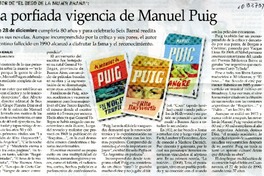 La porfiada vigencia de Manuel Puig  [artículo]Alicia Rinaldi