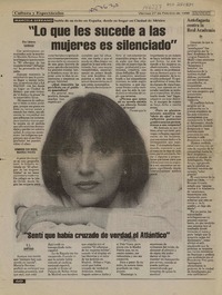 "Lo que le sucede a las mujeres es silenciado"  [artículo] Elisa Cárdenas.