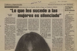 "Lo que le sucede a las mujeres es silenciado"  [artículo] Elisa Cárdenas.