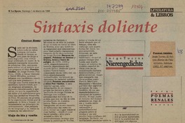 Sintaxis doliente  [artículo] Cristián Gómez.