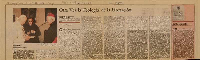 Otra vez la teología de la liberación  [artículo] Mirko Skarica.