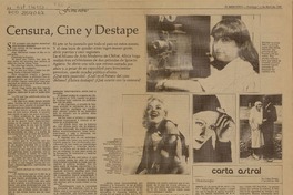Censura, cine y destape  [artículo] Eliana Pattillo.
