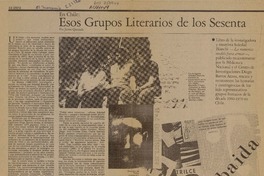 Esos grupos literarios de los sesenta  [artículo] Jaime Quezada.