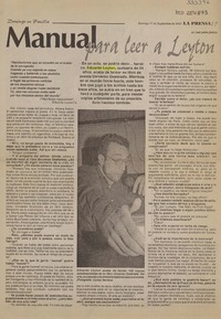 Manual para leer a Leyton  [artículo] Juan Pablo Jiménez
