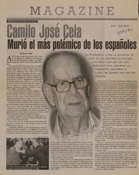 Camilo José Cela, murió el más polémico de los españoles  [artículo] Romina de la Sotta